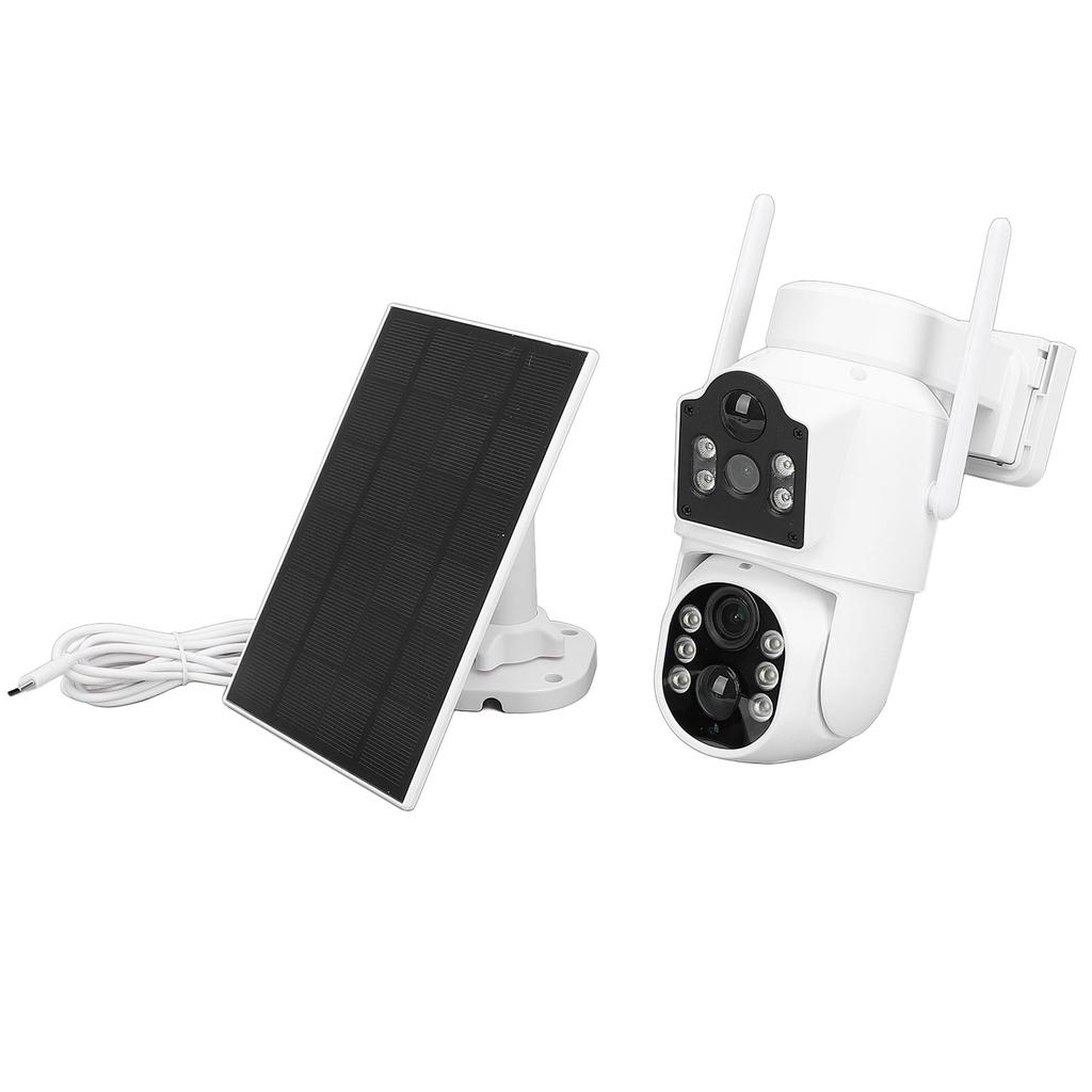 Outdoor Solar Security Cameras 2MP Dual Lens High Definition Remote Network WiFi Camera