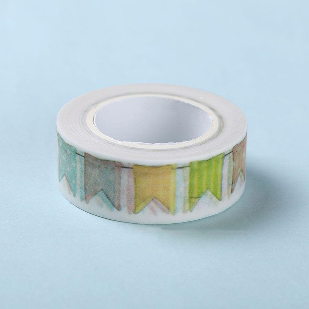 1,5 см * 10 м клейкая лента с цветным флагом, клейкая лента Kawaii Washi Tape