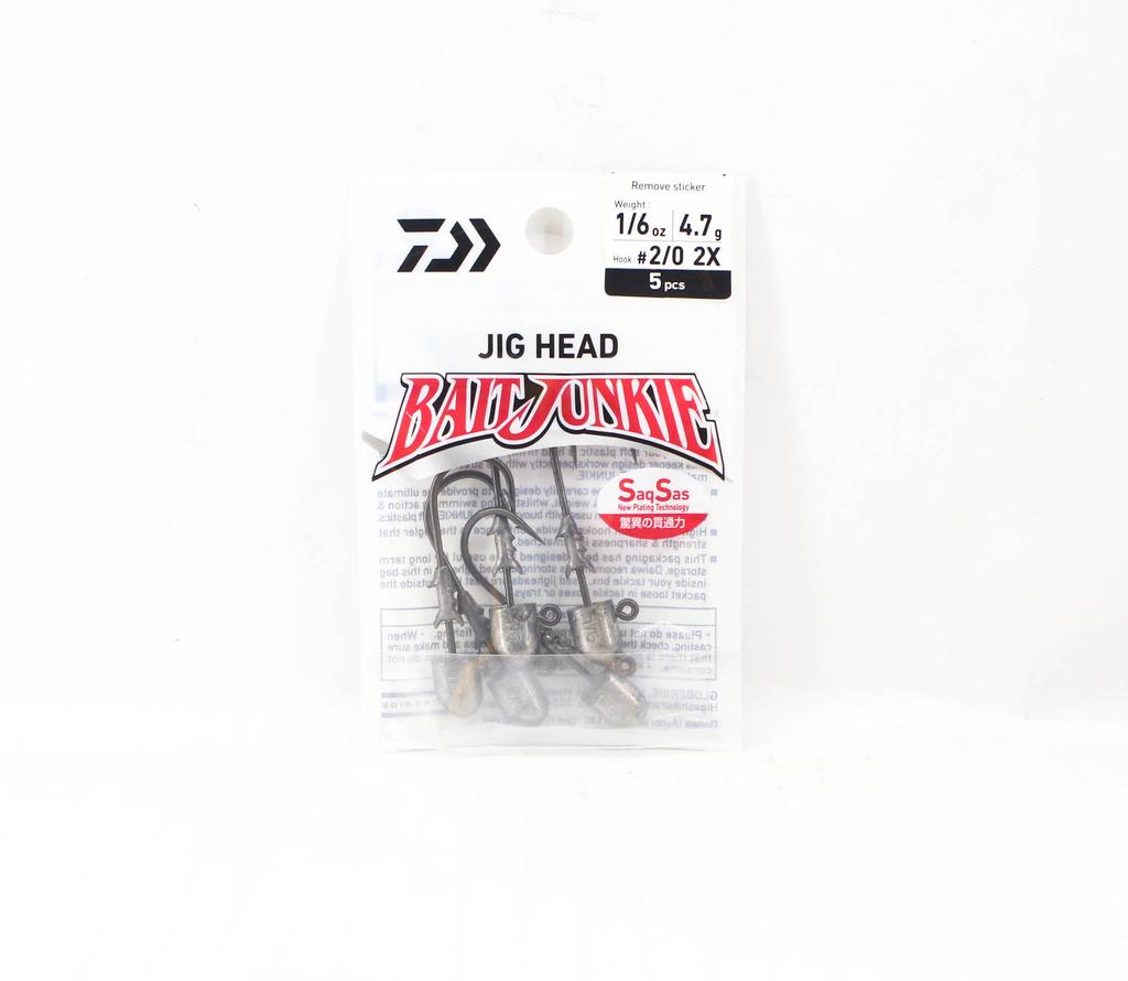 Daiwa Jig Head Bait Junkie 1/6 Oz 5 Per Pack Hook Size 2/0 (3558)
