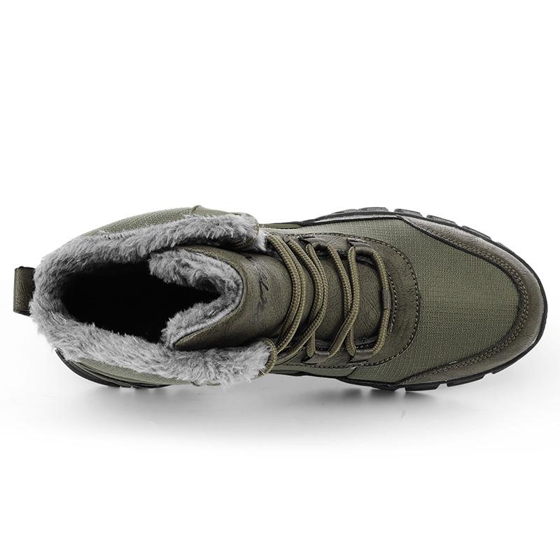 Зимние мужские ботинки, теплые плюшевые уличные водонепроницаемые походные кроссовки, повседневная мужская обувь с высоким берцем, нескользящие ботильоны