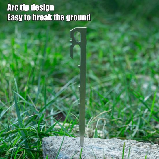 6Pcs 20/35CM Camping Tent Stake Heavy Duty Stainless Steel Multi-functional Outdoor Garden Yard Tarp Canopy Windproof Ground Spike Metal Tent Peg