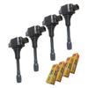 Direct Ignition Coil & NGK Spark Plug Iridium Plug MAX Plug DF6H-11A for Note E11 NE11 January 2005 To September 2012 Set of 4 Each IC23-ng22