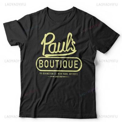 Pauls Boutique Футболка Унисекс Beastie Boys 80-х Хип-хоп Рэп Винтаж Ретро С коротким рукавом Классический крой Хлопок Дышащая Camisetas