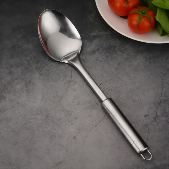 5Pcs Stainless Steel Kitchen Utensils Set Heat Resistant Non-Stick Spoons Spatula with Hanging Hole Ergonomic Handle Cooking Tools