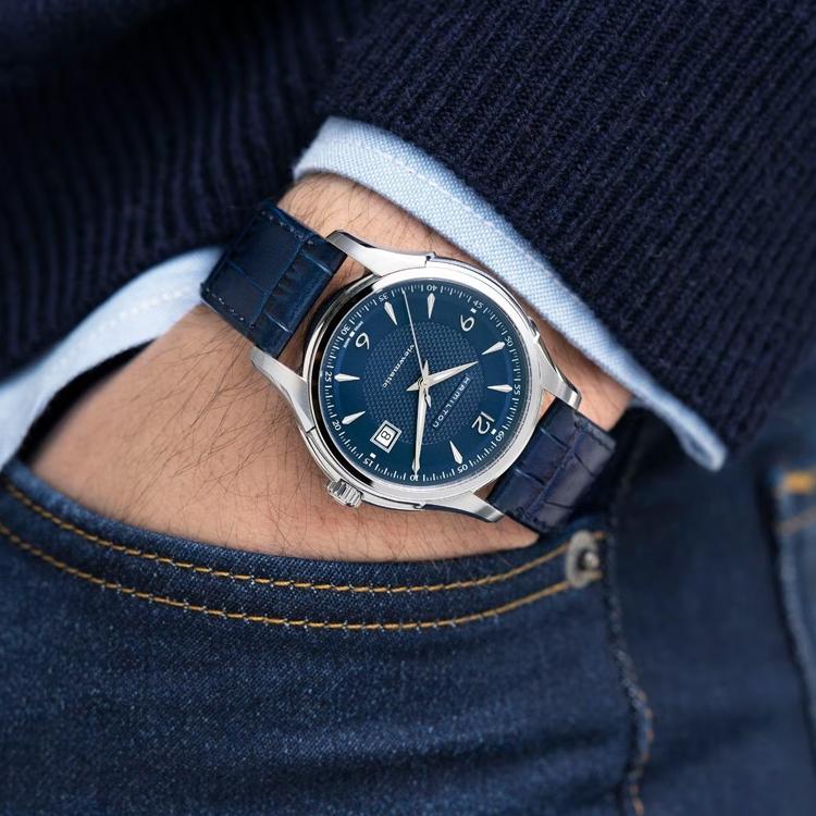 Hamilton Серия Jazzmaster Автоматический Механический Механизм Водонепроницаемость 50 м Часы 40 мм Синий Циферблат Корпус из Нержавеющей Стали Мужские часы Серебряный H32515641