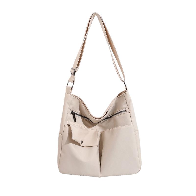 Оксфордская сумка с несколькими карманами, женская сумка через плечо, однотонная студенческая большая сумка