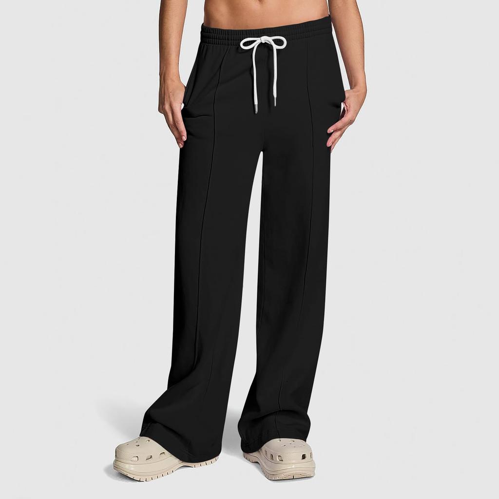 Женские широкие спортивные штаны с высокой талией, мешковатые расклешенные брюки, спортивные штаны со шнурком, осенне-зимние спортивные штаны для тренировок