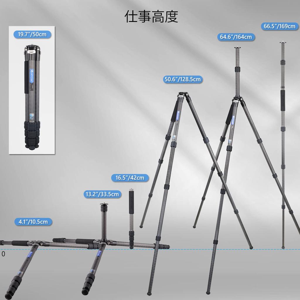 Компактный карбоновый дорожный 29-миллиметровый трубчатый монопод, общая высота, легкий, с 4 гайками, регулируемый, подходит для камеры, грузоподъемность видео, профессиональный уровень
