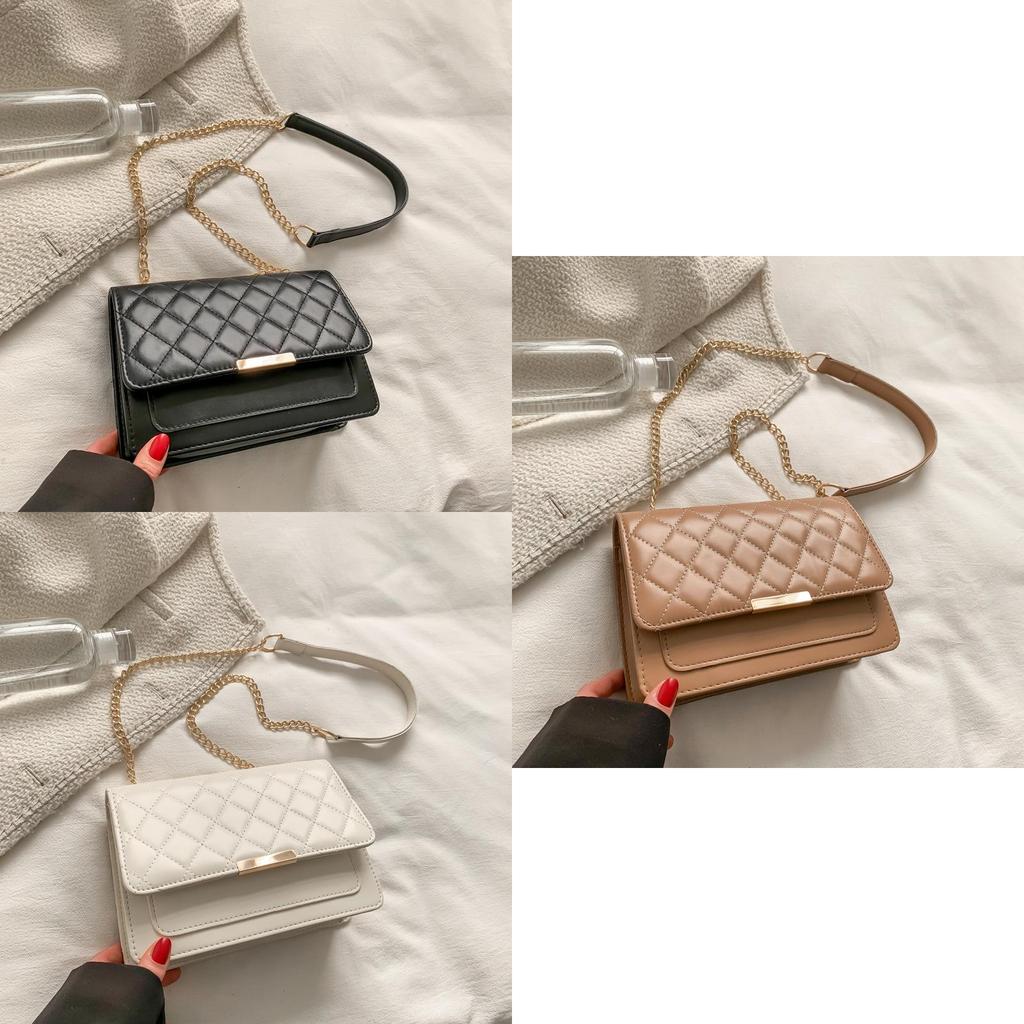 2023 Spring New Retro Shoulder Bag Women's Rhombic Chain Bag Small Square Bag Street Fashion