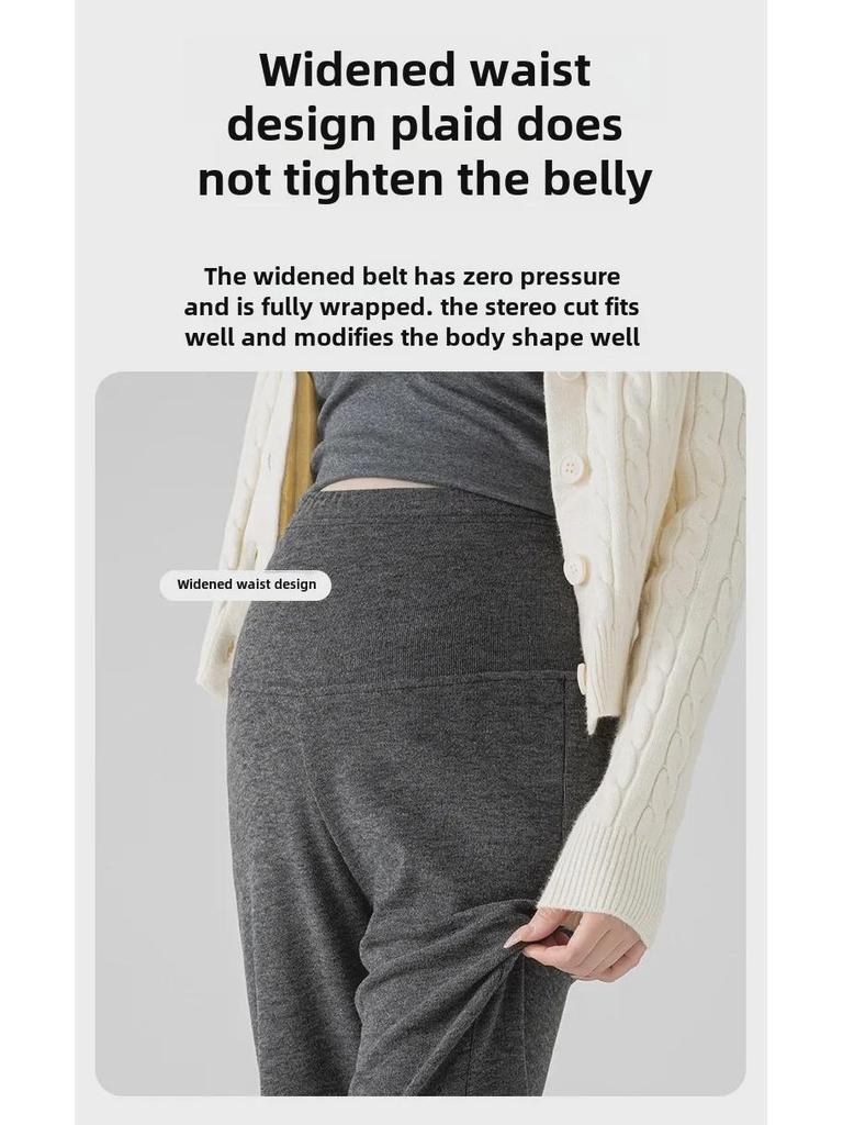 Новые свободные брюки-клеш для беременных с бархатом для осени/зимы