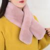 Winter Thick Furry Scarf Female Imitation Rex Rabbit Fur Joker Scarf Set Warm Plush Cross Fur Collar.