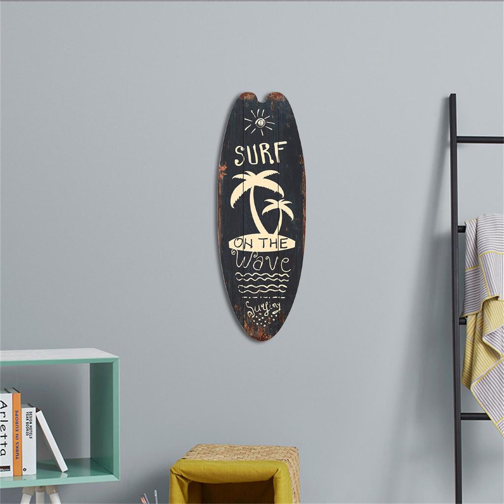 Casual Home Decor Vintage Wooden Sign Surfboard Wooden Sign Beach Style Hanging