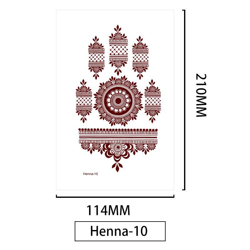 Lace Brown Waterproof Henna Flower Tattoo Stickers for Hands