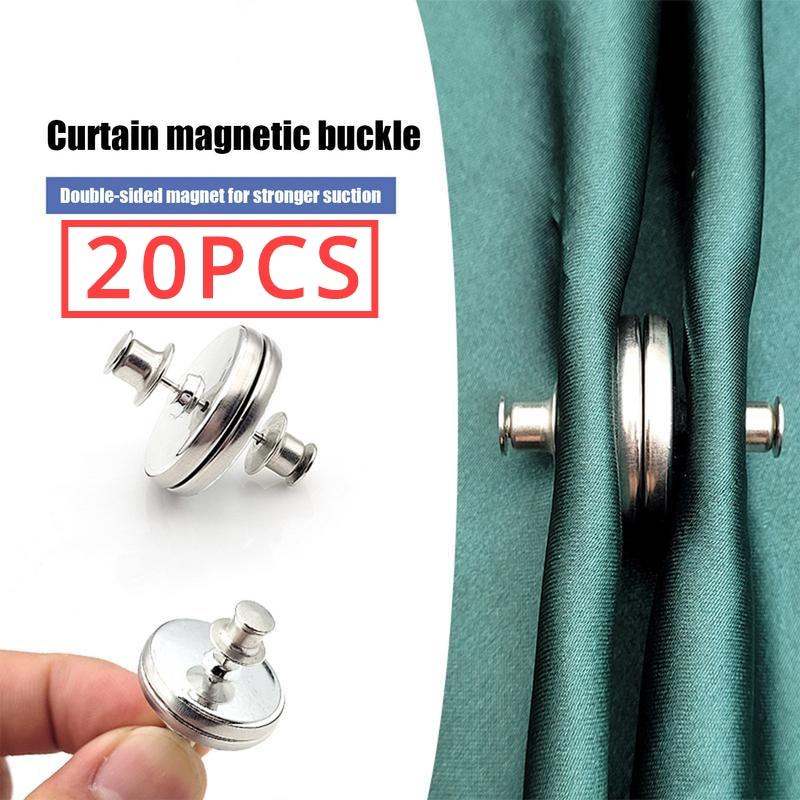 1-20PCS Curtain Magnetic Button Nail Free Detachable Window Curtain Close Magnet Buckle Drape Holders Magnetic Tiebacks
