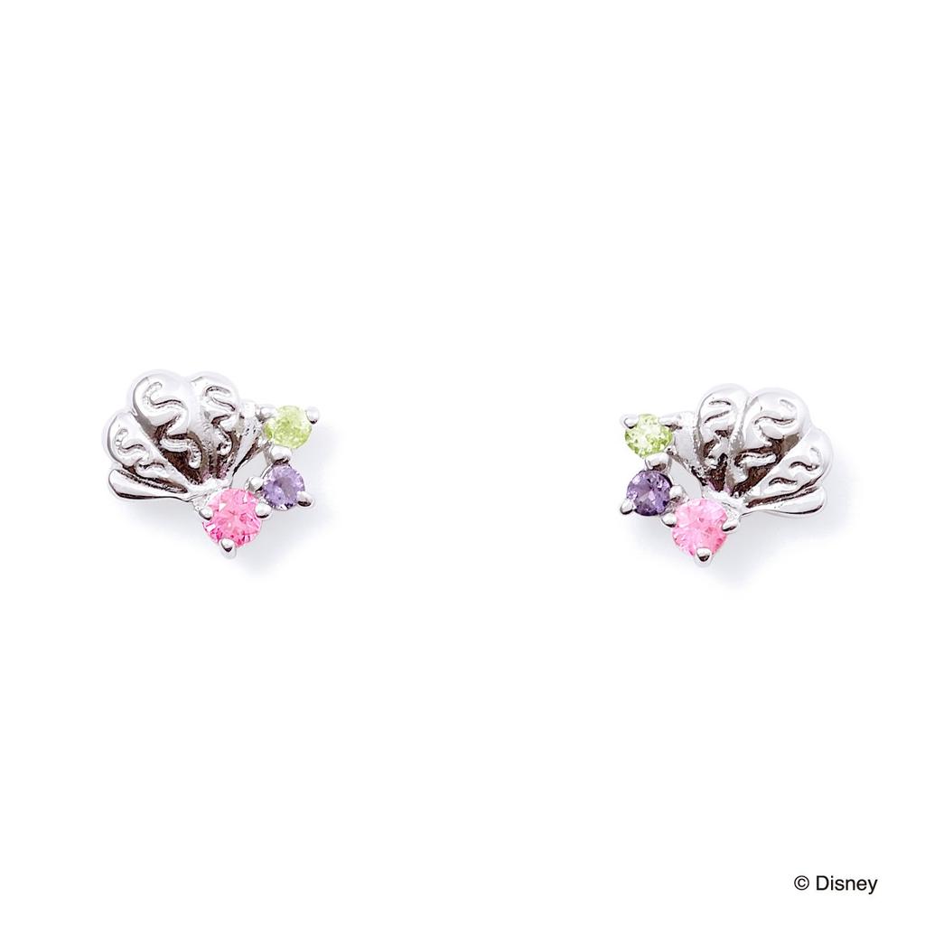 Серьги Поцелуй Принцесса Диснея Ариэль Белое золото 10 карат (Коллекция Диснея) Женские DI-WPE1801PSP