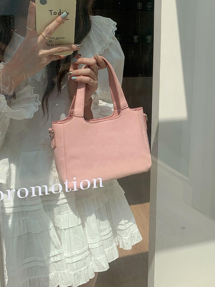 Летняя свежая и простая сумка-ведро для женщин 2025 новая однотонная дорожная наплечная сумка, ручная сумка-корзина для овощей кроссбоди b