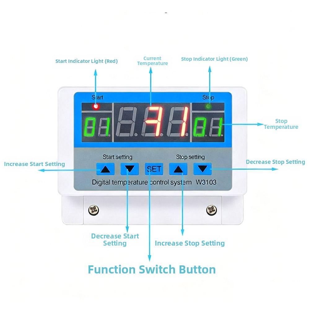 Универсальный цифровой термостат Инструмент Контроллер температуры Цифровой контроллер температуры Режим интервала Программируемый Задержка запуска