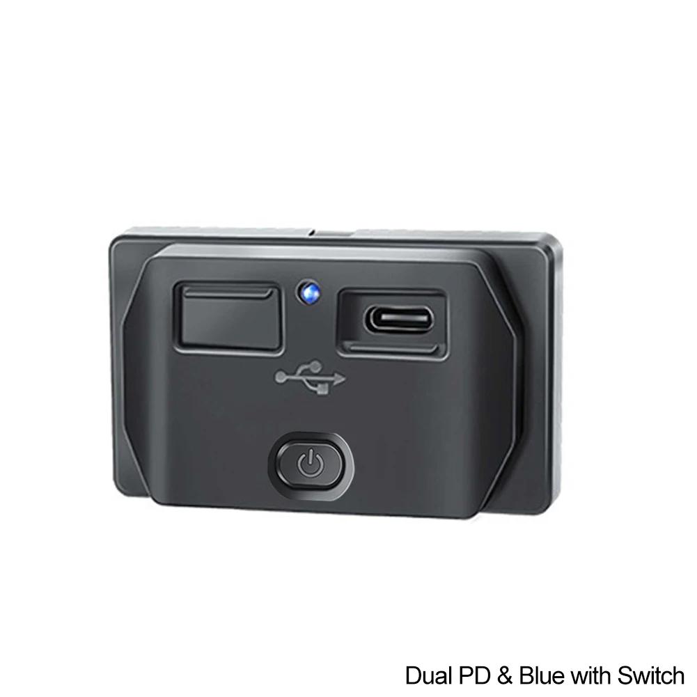 Новый автомобильный QC 3.0 USB PD Type C быстрое зарядное устройство розетка 12 В-24 В с переключателем светодиодная розетка быстрая зарядка для RV лодки мотоцикла