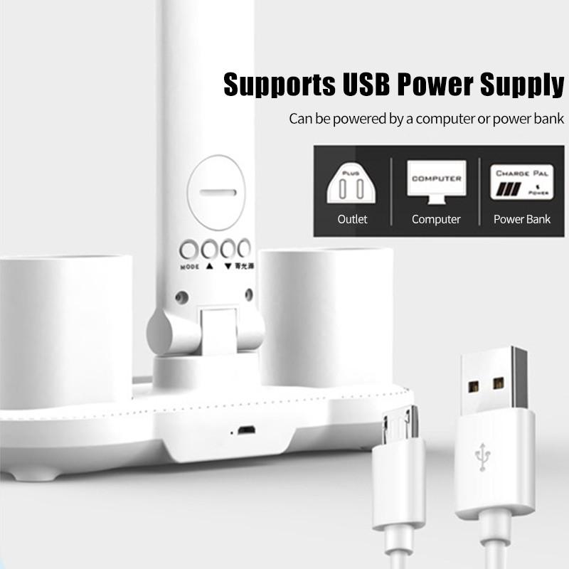 3 в 1 лампа для чтения с защитой глаз и мини-вентилятором, канцелярские принадлежности, отображение температуры/времени/даты, без мерцания, настольная лампа, подарки для студентов