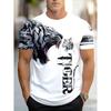 Men & Women "Tiger" Graphic T-Shirt - Casual, Stylish 3D Print Animal Design Short Sleeve, Polyester Streetwear Tee|Bold Animal Print|Stretchy Fabric