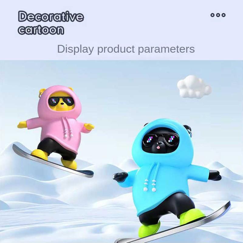 Приборная панель автомобиля украшения скейтборд медведь раздвижной медведь движущийся медведь креативный автомобиль мультяшное украшение интерьера
