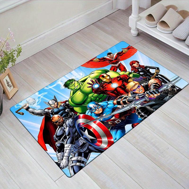 1 шт. Коврик для пола Marvel Мстители Супергерои, Нескользящий коврик, Дизайн с персонажами мультфильмов, Мягкий велюр, Декор для комнаты, Моющийся