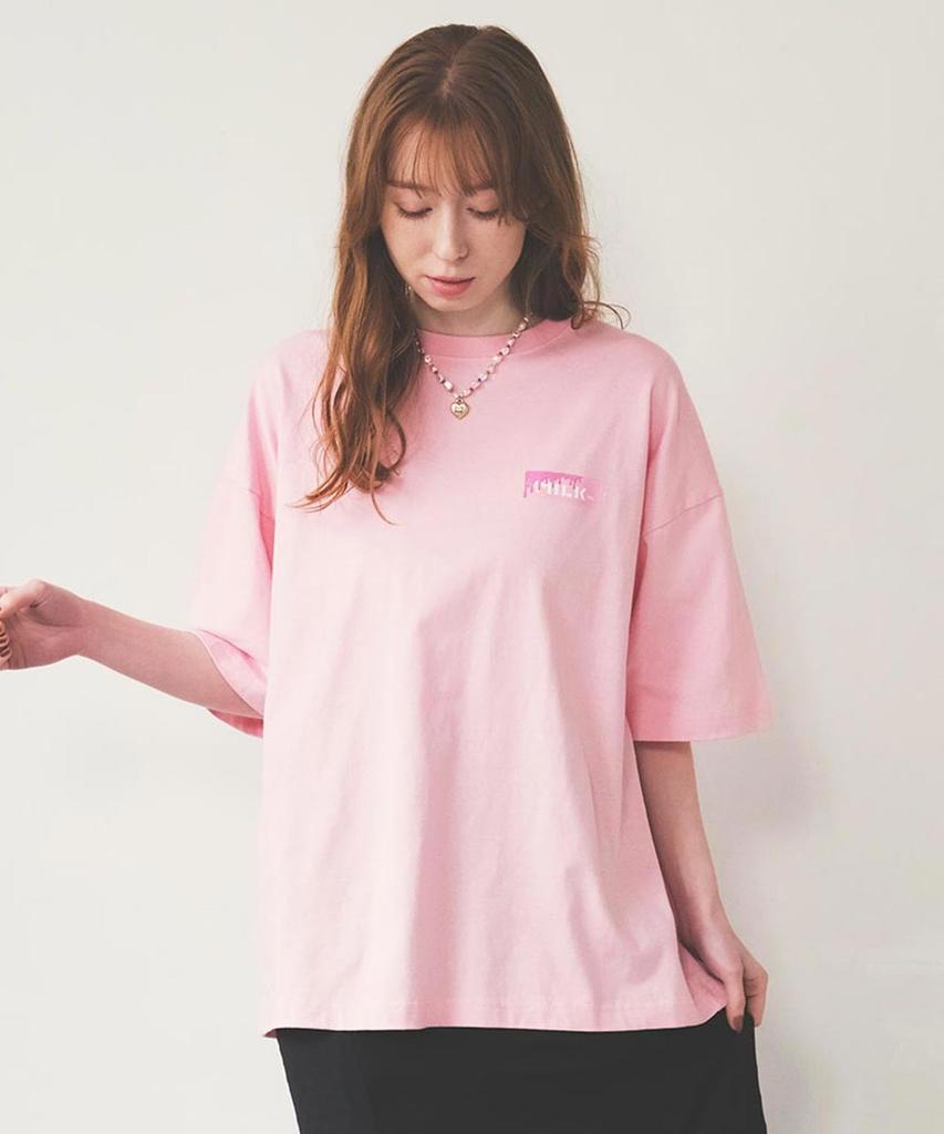 Milkfed Casual MELT BAR WIDE TEE In Pink Women's S/S