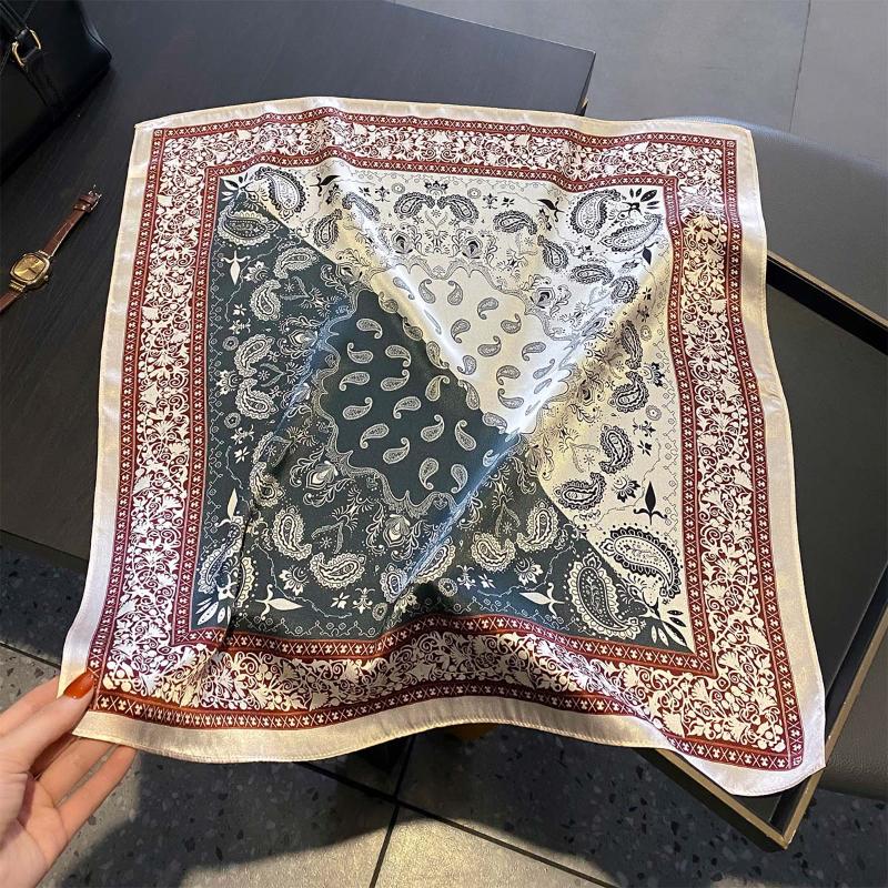 High-end Silk Scarf 100% Mulberry Silk Small square Scarf Spring Decorative Small Neckerchief Fashionable and Versatile Necktie