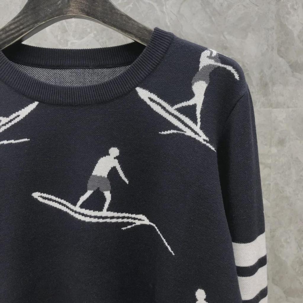 Унисекс свитер шерстяной жаккардовой вязки для серфинга на осень/зиму