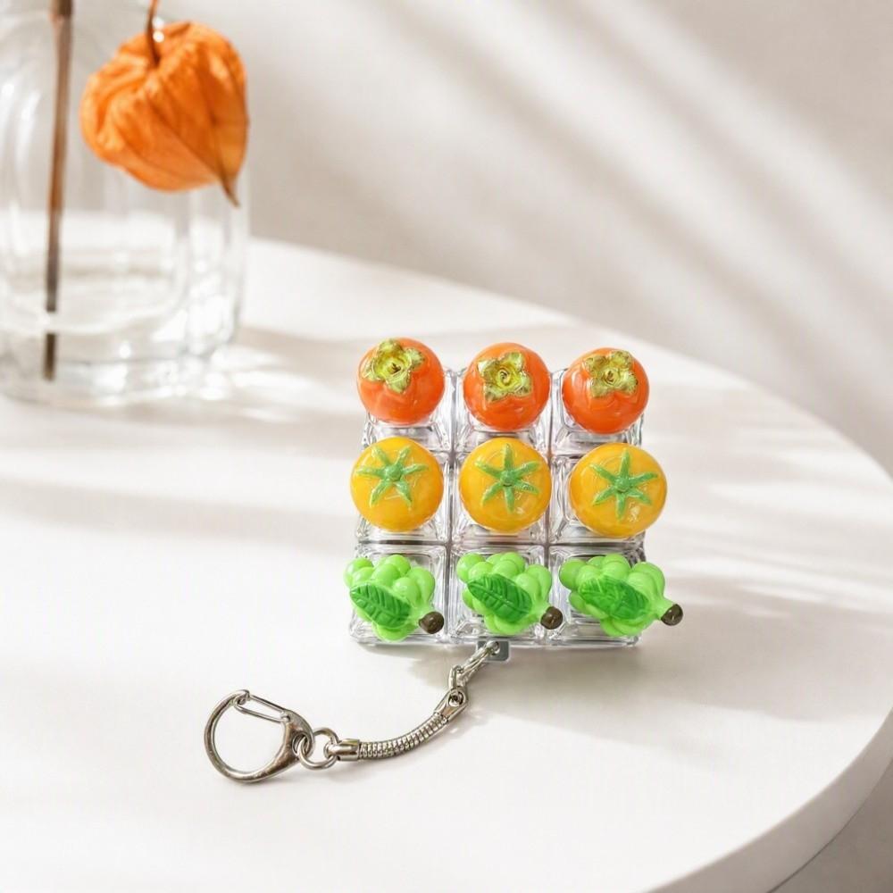 Cute Design Fruit Decompression Button Toy Transparent Dual-Tone Keyboard Keychain Hanging Charm