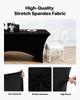 VEVOR 6 Pack Table Cloth for 8FT Rectangular Fitted Events, Wrinkle-Resistant Stretch Black Table Covers, Washable Spandex Tablecloth Protector