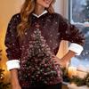 Women's Casual Fashion Plus Velvet Thickened Christmas Print Hooded Sweatshirt