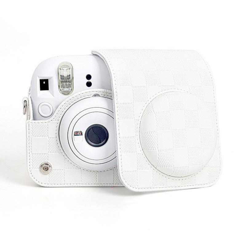 [Пленочная лаборатория] Чехол для камеры Instax Mini 12 из ПУ кожи Мягкий защитный чехол с ремешком CAA45