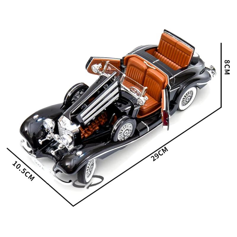 Масштаб 1/18 1936 Benzs 500K Alloy Classic Car Model Diecast Metal Retro Vehicles Car Model Simulation Sound and Light Children Toy Toy Gift