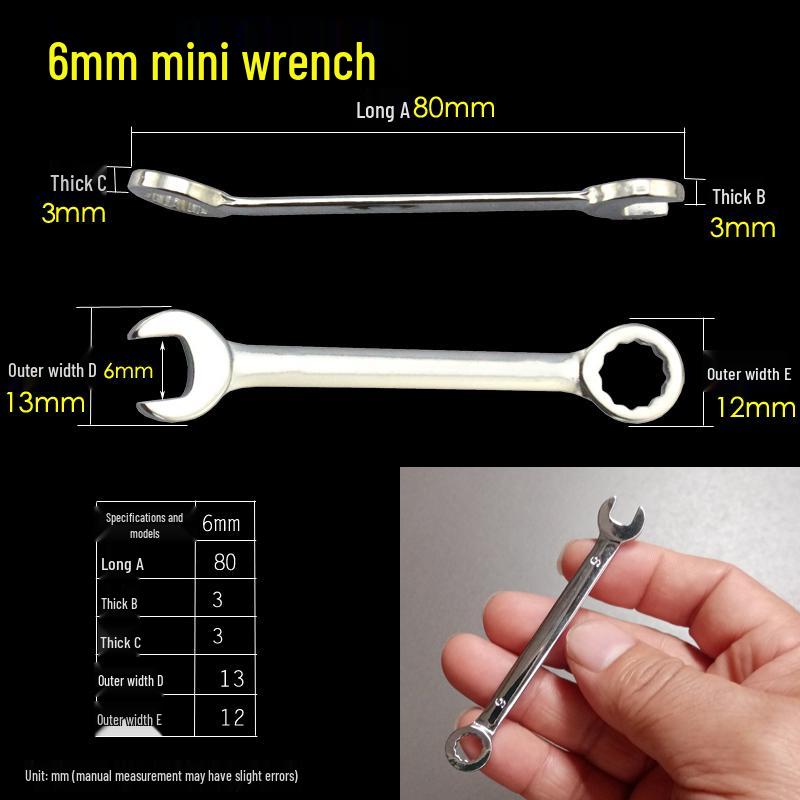 Мини Набор Метрических и Дюймовых Гаечных Ключей 4-11 мм Накидные/Рожковые