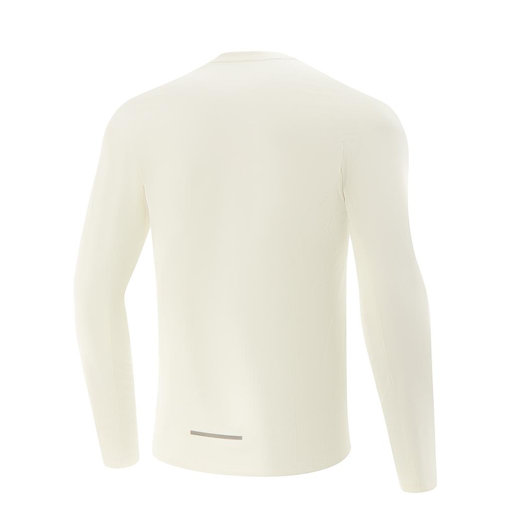 Li Ning Беговая серия Спортивный повседневный простой пуловер с круглым вырезом Футболка с длинным рукавом с надписью Мужские топы Молочно-белый ATLV127-11