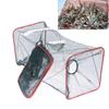 Portable Folding Fishing Net Dip Net Cage For Fish Nylon Steel Wire Shrimp Vessel Trap For Fishing Net Hands Trap Cage