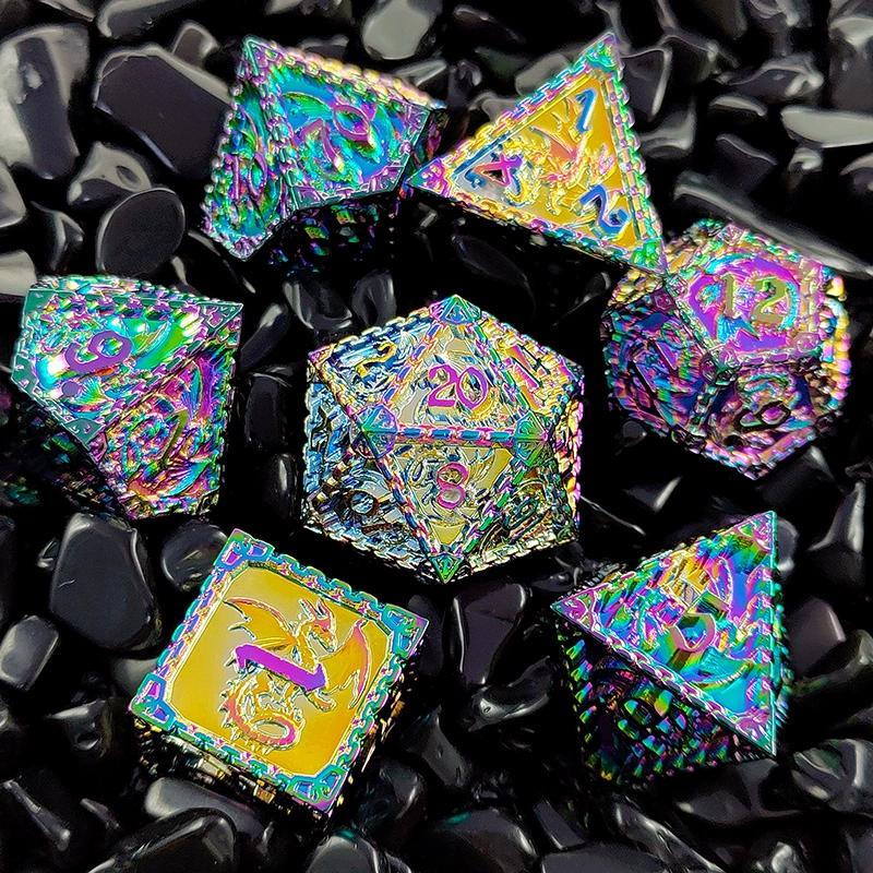 Metal coc running dice dnd dragons and dungeons multi-faceted rpg dice cthulhu d20 настольная игра