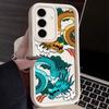 Чехол для телефона Samsung Galaxy S25 S24 S23 Ultra 5G S22 S20 Plus S21 FE с узором 'Дракон и Облака' (Line Art) Чехол Funda
