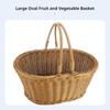 Imitation Rattan Handcarrier Woven Design Shopping Carrier With Carrying Handles All-Purpose Use for Outdoor Mealkers