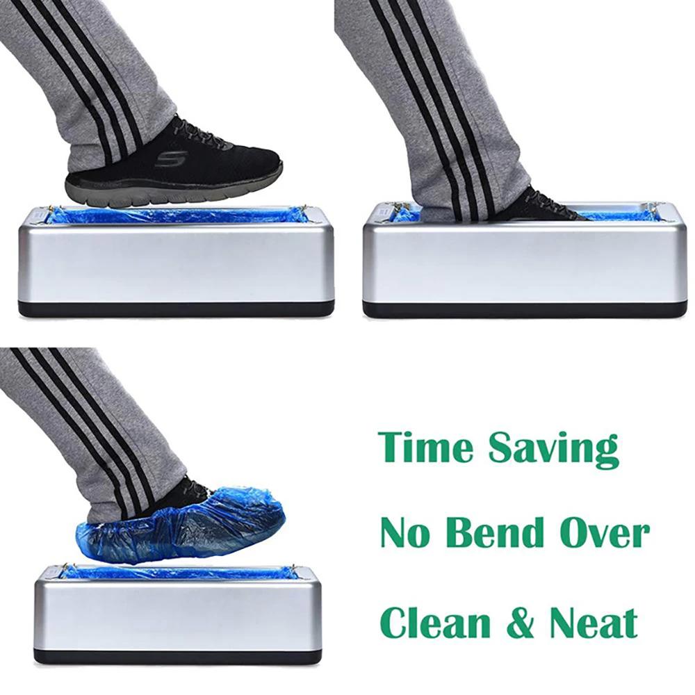 1 шт. Автоматический диспенсер для бахил, машина для надевания бахил без рук, портативная машина для надевания бахил с нескользящим основанием из АБС-пластика для дома, офиса