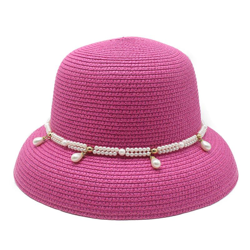French Pearl Straw Hat Sun Hat Casual Versatile Sunscreen ins Wide Brim Adult Large Brim Fashion Casual