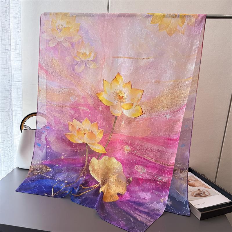 180*70см Элегантный шарф с принтом Женская мода Большие шали Марля Большие шарфы Бандана Хиджаб Длинная накидка Путешествия Солнцезащитный Пляжное полотенце