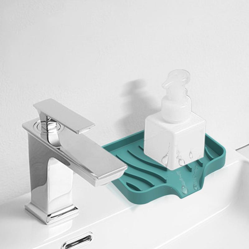 Bathroom Silicone Flexible Soap Dishes Storage Holder Soapbox Plate Tray Drain Bath Tools