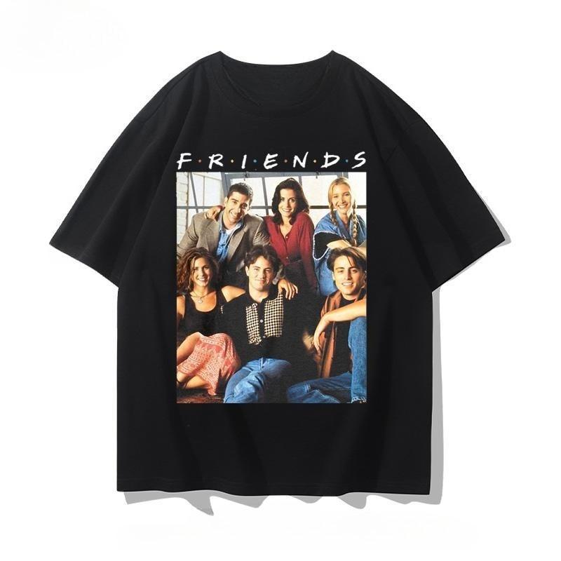 American Tv Series Related Products Friends Shortsleeved Summer Unisexs Unisexs Pure Cotton Loosefitting Base Clothing