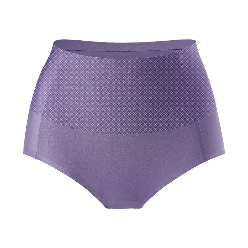 Ice Silk High Waist Tummy Tightening Panties Women's Seamless Antibacterial Triangular Pants Light and Breathable Underwear