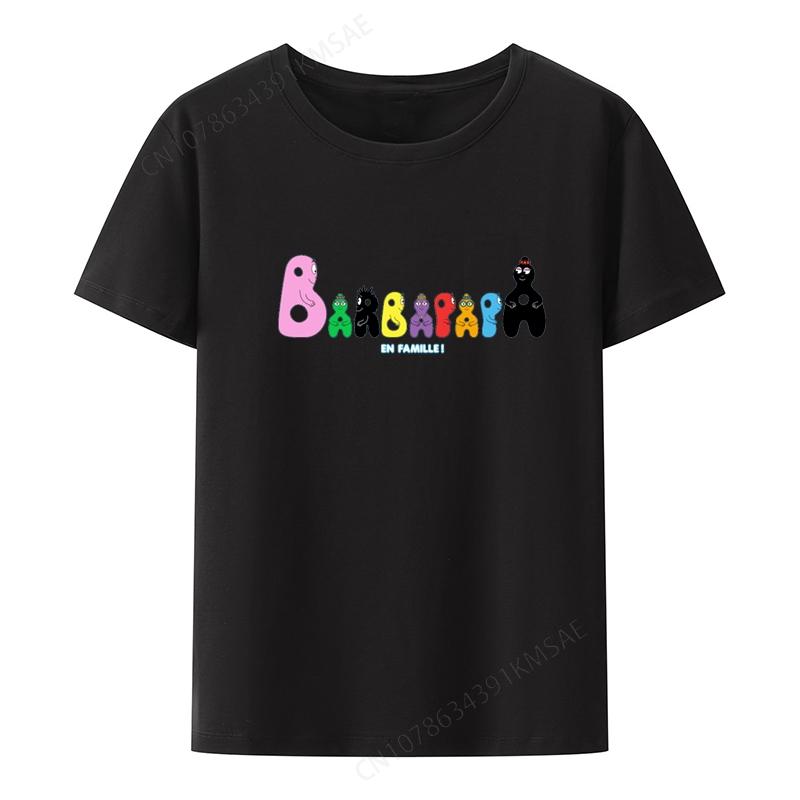 Barbapapa Print Tshirt Vintage Anime Shirts And Blouses Ulzzang Cool Unisexs Cropped Gift Short Sleeve Tee Blusa Leisure Pair