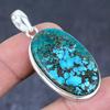 Tibetan Turquoise Gemstone Handmade 925 Sterling Silver Gift Pendant 1.97" o4O73
