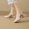 Heel Height Cm Summer with Skirt High Heels Sandals Summer One-word Buckle Pointed Head Bag Head Sandals