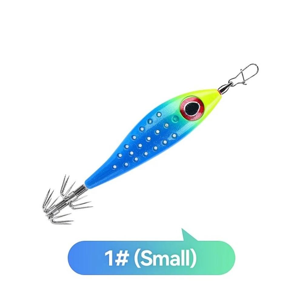 LED Lighted LED Squid Bait Thicken Double-Layer Squid Lures Glow Fishing Lures Boat Fishing